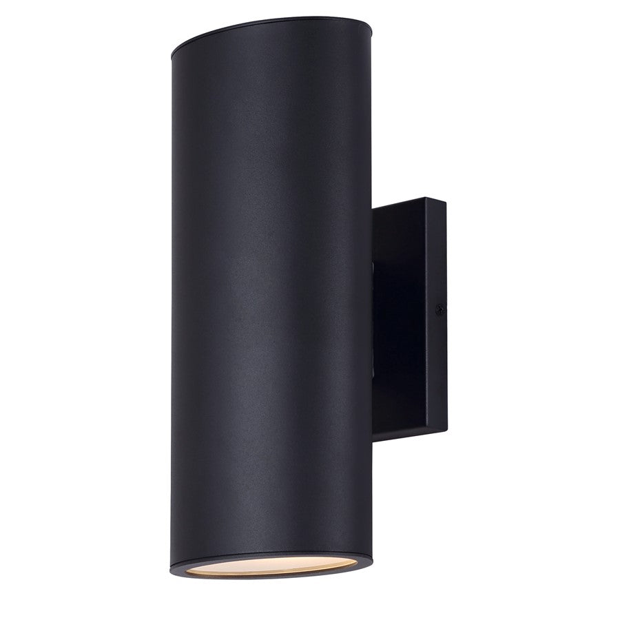 Canarm Owynn 13in 2-Light Outdoor Lantern | Black Metal and Frosted Glass | Pathway & Garden | 6 x 6 x 13 in | Model IOL636BK