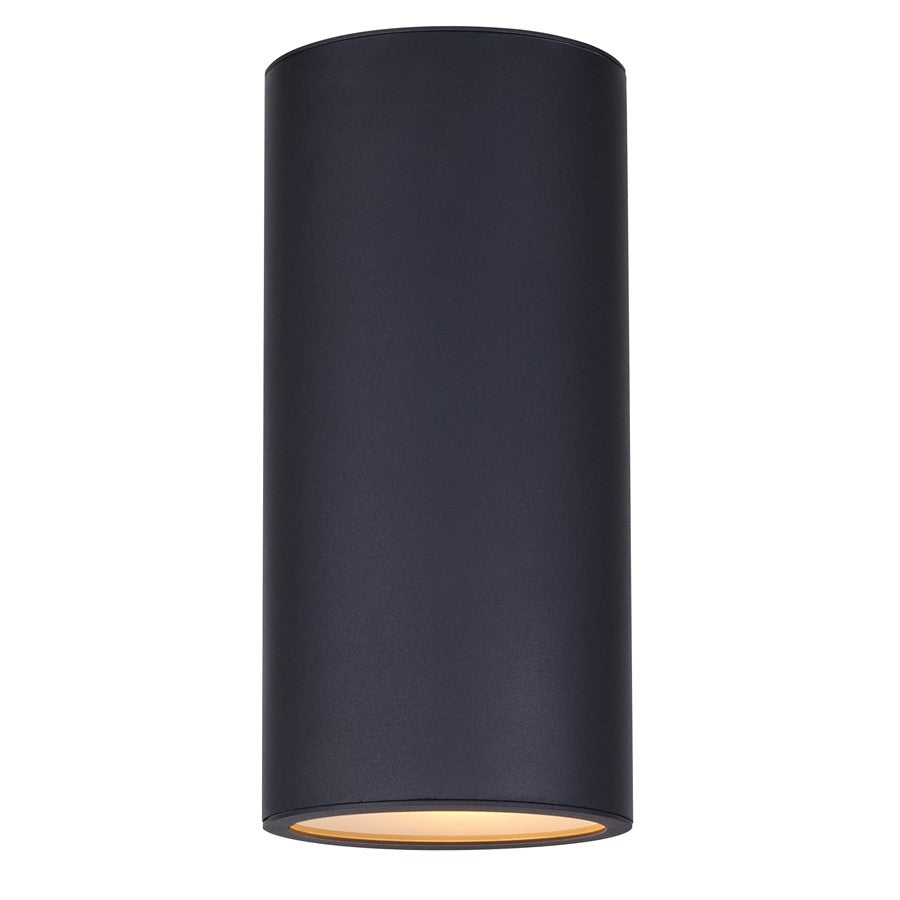 Canarm Owynn 13in 2-Light Outdoor Lantern | Black Metal and Frosted Glass | Pathway & Garden | 6 x 6 x 13 in | Model IOL636BK