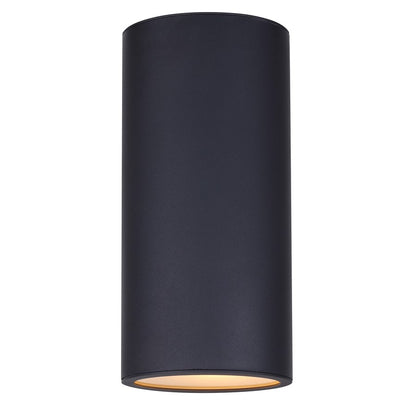 Canarm Owynn 13in 2-Light Outdoor Lantern | Black Metal and Frosted Glass | Pathway & Garden | 6 x 6 x 13 in | Model IOL636BK