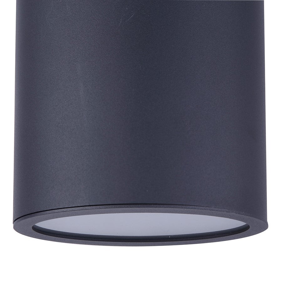 Canarm Owynn 13in 2-Light Outdoor Lantern | Black Metal and Frosted Glass | Pathway & Garden | 6 x 6 x 13 in | Model IOL636BK