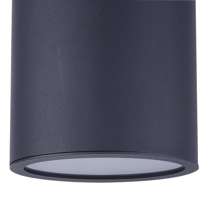 Canarm Owynn 13in 2-Light Outdoor Lantern | Black Metal and Frosted Glass | Pathway & Garden | 6 x 6 x 13 in | Model IOL636BK