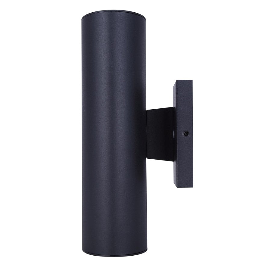 Canarm Owynn 13in 2-Light Outdoor Lantern | Black Metal and Frosted Glass | Pathway & Garden | 6 x 6 x 13 in | Model IOL636BK