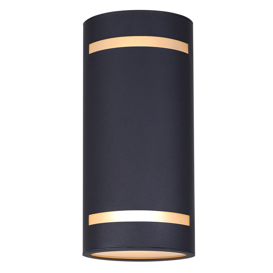 Canarm Ravyn 13in 2-Light Outdoor Lantern | Modern Black and Frosted Glass | Entryway & Patio Wall Light | 6 x 6 x 13 in | Model IOL640BK