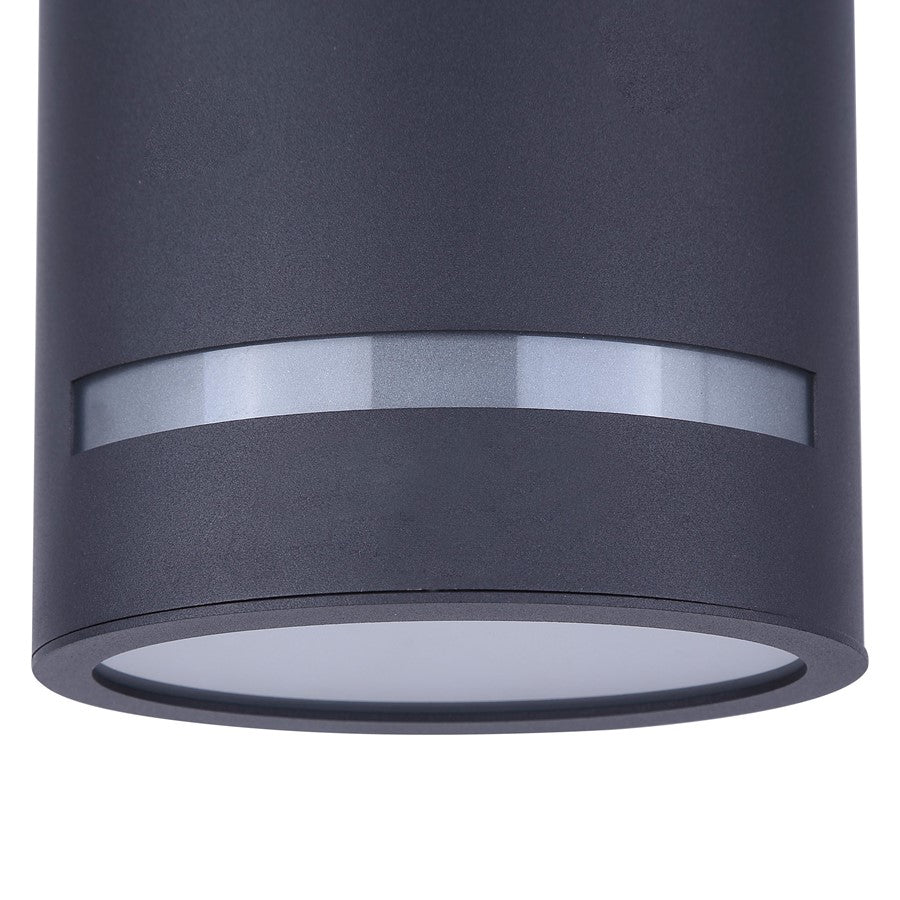 Canarm Ravyn 13in 2-Light Outdoor Lantern | Modern Black and Frosted Glass | Entryway & Patio Wall Light | 6 x 6 x 13 in | Model IOL640BK