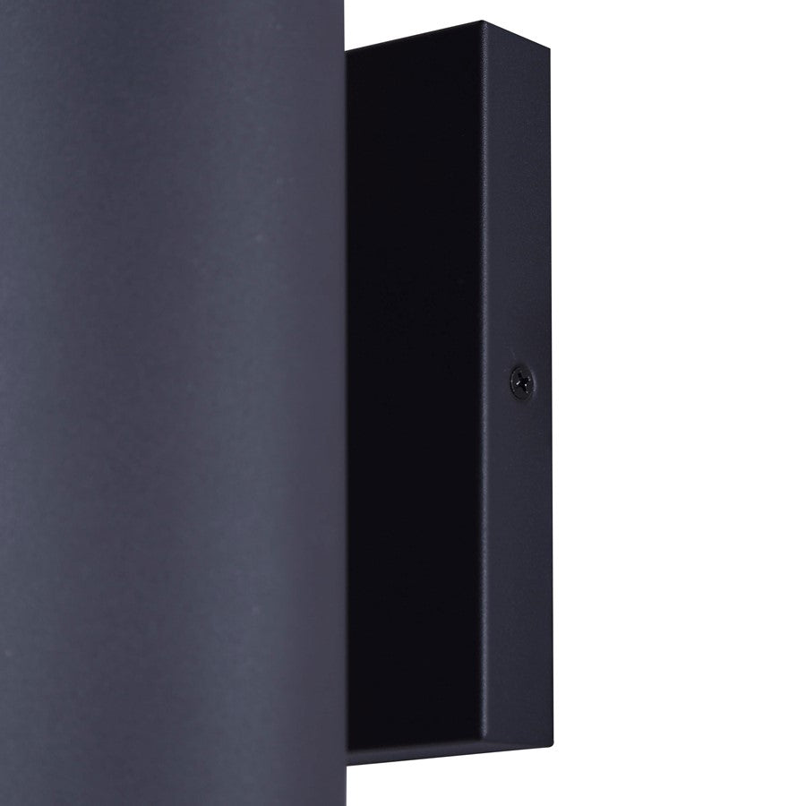 Canarm Ravyn 13in 2-Light Outdoor Lantern | Modern Black and Frosted Glass | Entryway & Patio Wall Light | 6 x 6 x 13 in | Model IOL640BK