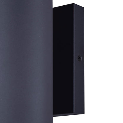 Canarm Ravyn 13in 2-Light Outdoor Lantern | Modern Black and Frosted Glass | Entryway & Patio Wall Light | 6 x 6 x 13 in | Model IOL640BK