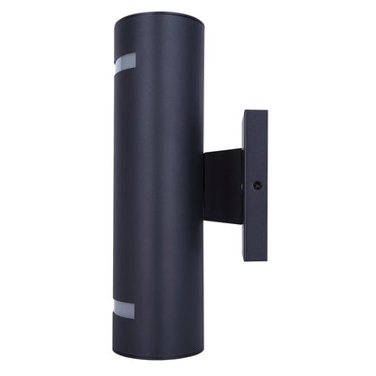 Canarm Ravyn 13in 2-Light Outdoor Lantern | Modern Black and Frosted Glass | Entryway & Patio Wall Light | 6 x 6 x 13 in | Model IOL640BK