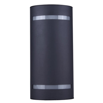 Canarm Ravyn 13in 2-Light Outdoor Lantern | Modern Black and Frosted Glass | Entryway & Patio Wall Light | 6 x 6 x 13 in | Model IOL640BK