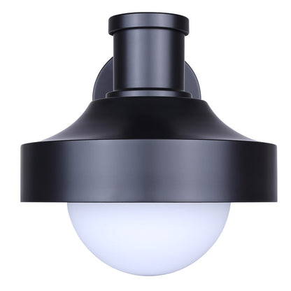 Canarm Baylor 11in 1-Light Outdoor Lantern | Matte Black and Opal Glass | Entryway & Garden | 11 x 12.88 x 11.25 in | Model IOL642BK