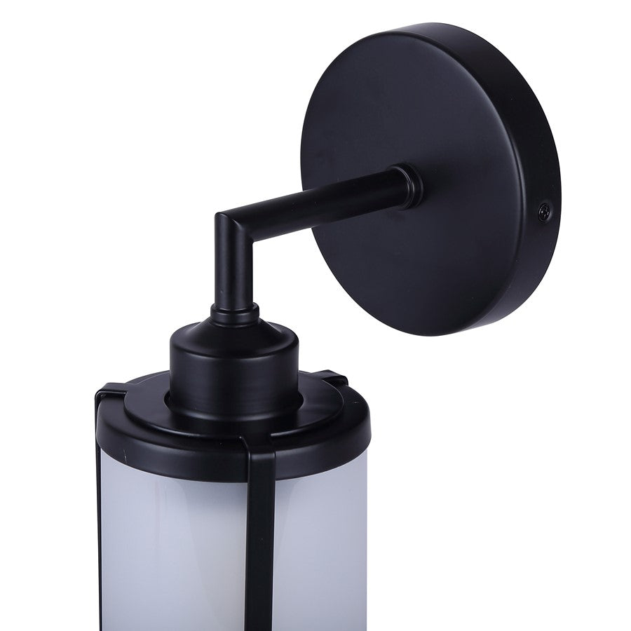 Canarm Beau 6in 1-Light Outdoor Lantern | Matte Black and Frosted Glass | Entryway & Patio | 4.75 x 6.63 x 14.13 in | Model IOL653BK