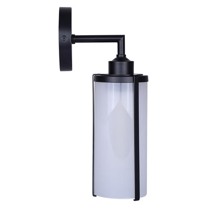 Canarm Beau 6in 1-Light Outdoor Lantern | Matte Black and Frosted Glass | Entryway & Patio | 4.75 x 6.63 x 14.13 in | Model IOL653BK