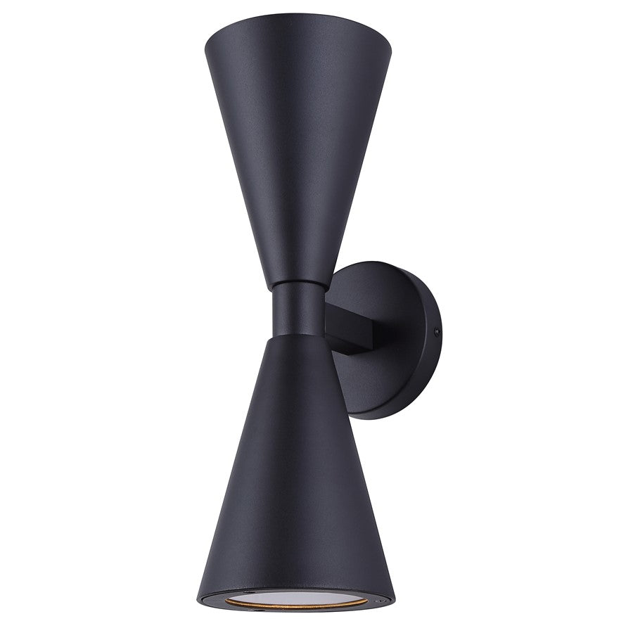 Canarm Arona 6in 2-Light Outdoor Lantern | Matte Black and Clear Glass | Entryway & Patio | 5.5 x 6.63 x 16.25 in | Model IOL658BK