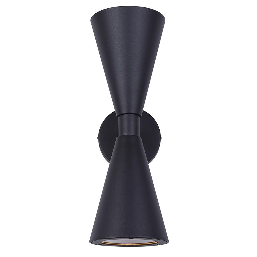 Canarm Arona 6in 2-Light Outdoor Lantern | Matte Black and Clear Glass | Entryway & Patio | 5.5 x 6.63 x 16.25 in | Model IOL658BK