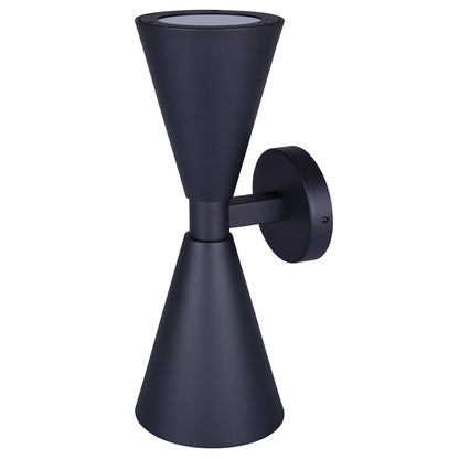 Canarm Arona 6in 2-Light Outdoor Lantern | Matte Black and Clear Glass | Entryway & Patio | 5.5 x 6.63 x 16.25 in | Model IOL658BK
