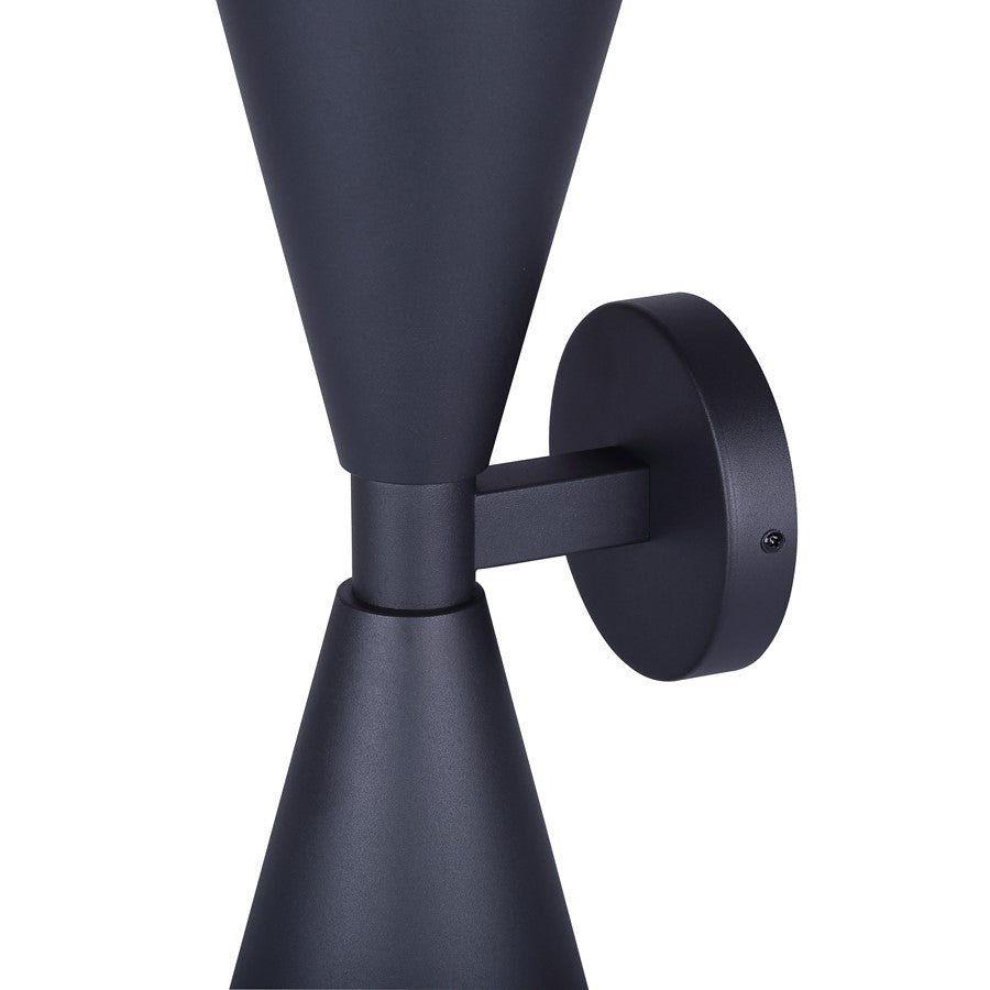 Canarm Arona 6in 2-Light Outdoor Lantern | Matte Black and Clear Glass | Entryway & Patio | 5.5 x 6.63 x 16.25 in | Model IOL658BK
