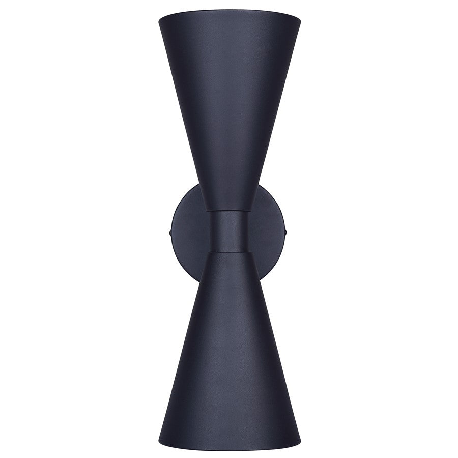 Canarm Arona 6in 2-Light Outdoor Lantern | Matte Black and Clear Glass | Entryway & Patio | 5.5 x 6.63 x 16.25 in | Model IOL658BK
