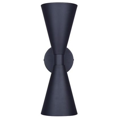 Canarm Arona 6in 2-Light Outdoor Lantern | Matte Black and Clear Glass | Entryway & Patio | 5.5 x 6.63 x 16.25 in | Model IOL658BK