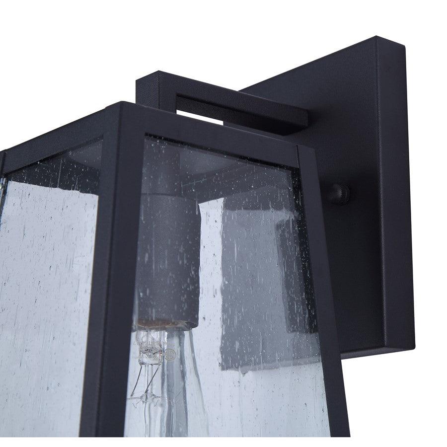Canarm Coralea 6in 1-Light Outdoor Lantern | Sand Black and Seeded Glass | Porch & Deck | 6 x 7 x 13 in | Model IOL689BK