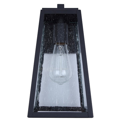 Canarm Coralea 6in 1-Light Outdoor Lantern | Sand Black and Seeded Glass | Porch & Deck | 6 x 7 x 13 in | Model IOL689BK
