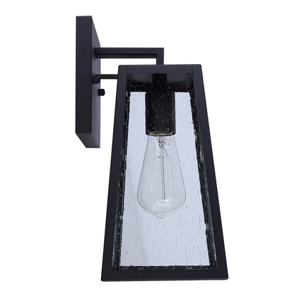 Canarm Coralea 6in 1-Light Outdoor Lantern | Sand Black and Seeded Glass | Porch & Deck | 6 x 7 x 13 in | Model IOL689BK