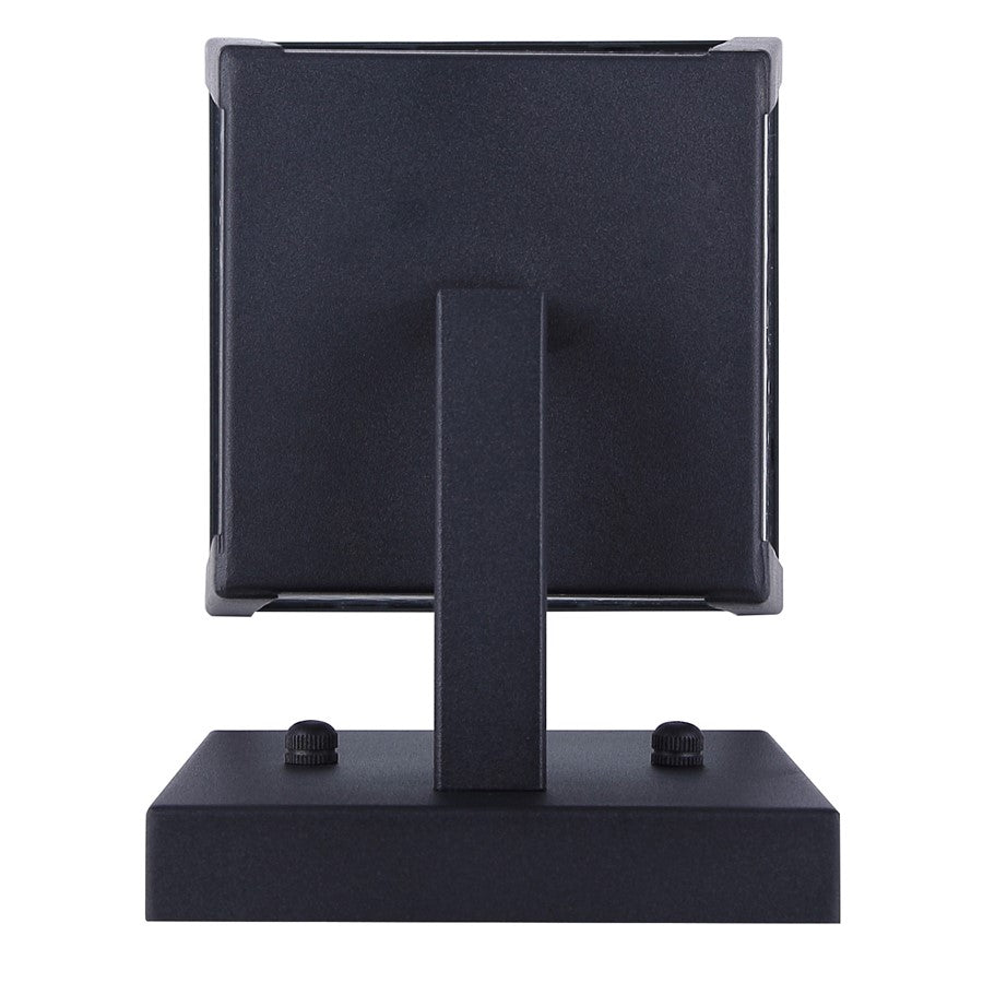 Canarm Coralea 6in 1-Light Outdoor Lantern | Sand Black and Seeded Glass | Porch & Deck | 6 x 7 x 13 in | Model IOL689BK