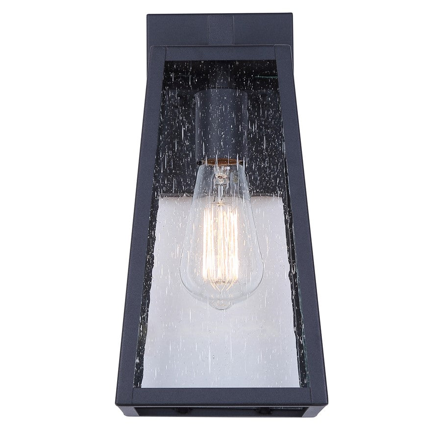 Canarm Coralea 6in 1-Light Outdoor Lantern | Sand Black and Seeded Glass | Porch & Deck | 6 x 7 x 13 in | Model IOL689BK