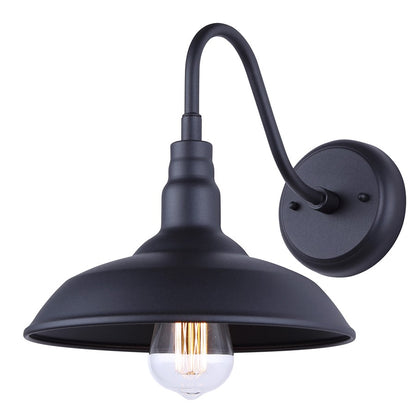 Canarm Desi 10in 1-Light Outdoor Lantern | Farmhouse Sand Black Metal | Barn & Workshop | 9.8 x 13 x 10 in | Model IOL691BK