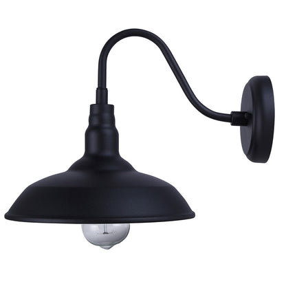 Canarm Desi 10in 1-Light Outdoor Lantern | Farmhouse Sand Black Metal | Barn & Workshop | 9.8 x 13 x 10 in | Model IOL691BK