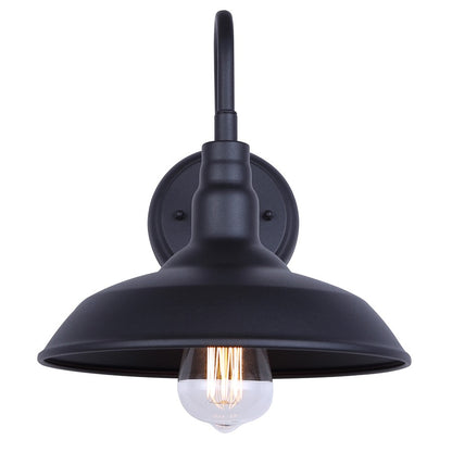 Canarm Desi 10in 1-Light Outdoor Lantern | Farmhouse Sand Black Metal | Barn & Workshop | 9.8 x 13 x 10 in | Model IOL691BK