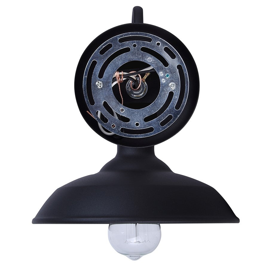 Canarm Desi 10in 1-Light Outdoor Lantern | Farmhouse Sand Black Metal | Barn & Workshop | 9.8 x 13 x 10 in | Model IOL691BK