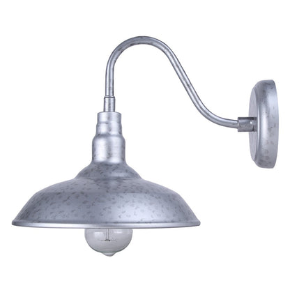 Canarm Desi 10in 1-Light Outdoor Lantern | Vintage Distressed Galvanized Metal | Barn & Patio | 9.8 x 13 x 10 in | Model IOL691GAL