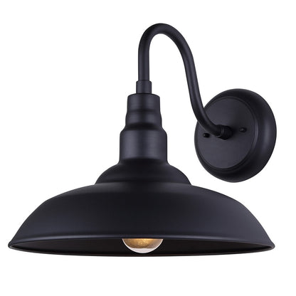 Canarm Valec 13in 1-Light Outdoor Lantern | Farmhouse Sand Black Metal | Porch & Driveway | 14 x 16 x 13 in | Model IOL694BK