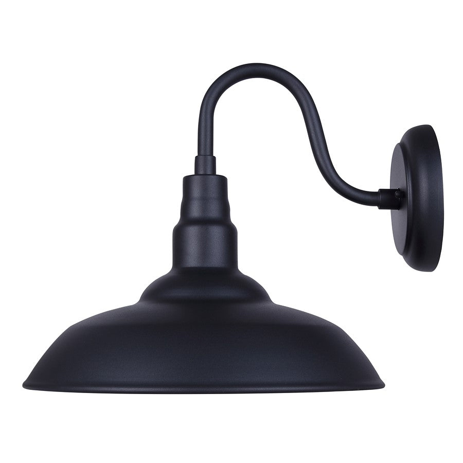 Canarm Valec 13in 1-Light Outdoor Lantern | Farmhouse Sand Black Metal | Porch & Driveway | 14 x 16 x 13 in | Model IOL694BK