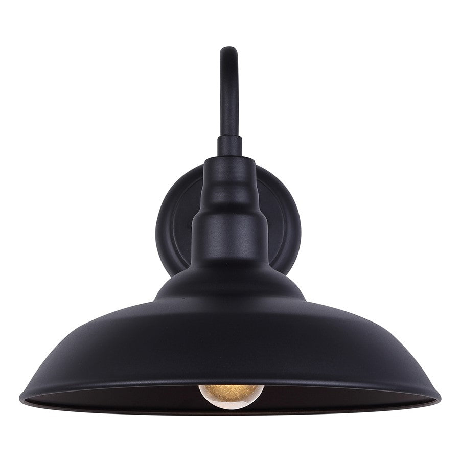 Canarm Valec 13in 1-Light Outdoor Lantern | Farmhouse Sand Black Metal | Porch & Driveway | 14 x 16 x 13 in | Model IOL694BK