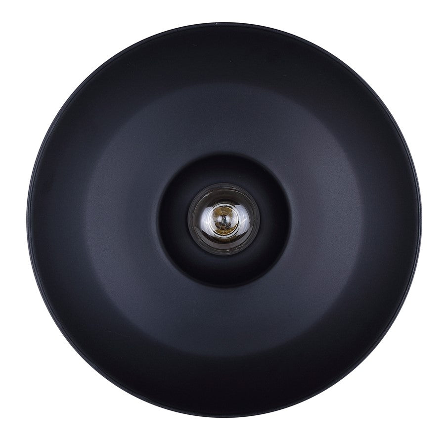 Canarm Valec 14in 1-Light Outdoor Flush Mount | Rustic Sand Black Metal Shade | Covered Porch & Entryway | 14 x 14 x 10.5 in | Model IOL695BK