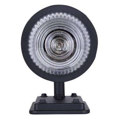 Canarm Seni 10in 1-Light Outdoor Lantern | Industrial Matte Black Metal & Clear Ribbed Glass | Porch & Pathway | 7 x 5 x 10 in | Model IOL698BK