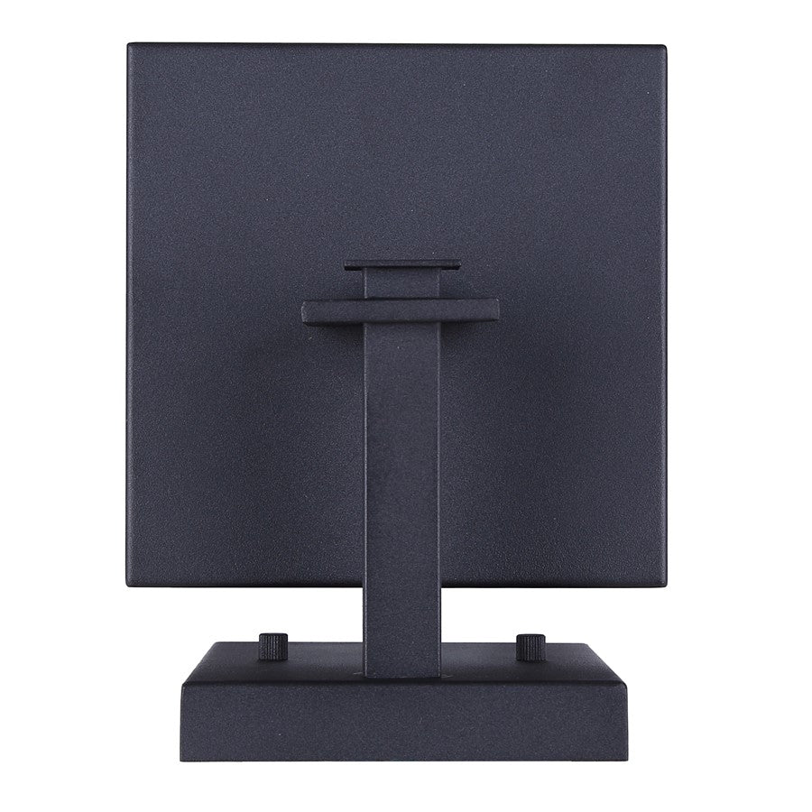 Canarm Shana 12in 1-Light Outdoor Wall Lantern | Modern Matte Black and Watermark Glass | Entryway & Porch | 7.5 x 6 x 12 in | Model IOL703BK