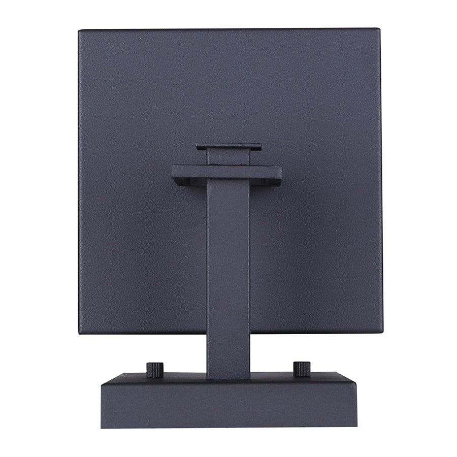 Canarm Shana 16in 1-Light Outdoor Wall Lantern | Modern Matte Black and Watermark Glass | Entryway & Patio | 7.5 x 6 x 16 in | Model IOL704BK