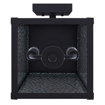 Canarm Shana 22in 2-Light Outdoor Wall Lantern | Modern Matte Black and Watermark Glass | Entryway & Patio | 10.5 x 8.75 x 22 in | Model IOL705BK
