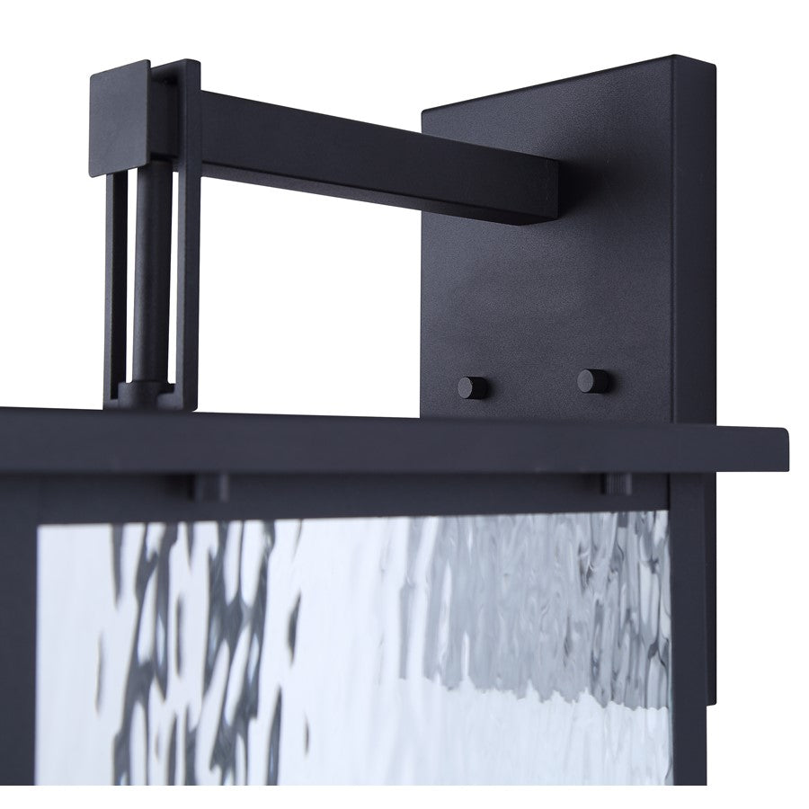 Canarm Shana 30in 4-Light Outdoor Wall Lantern | Modern Matte Black and Watermark Glass | Entryway & Patio | 14.25 x 12 x 30 in | Model IOL706BK