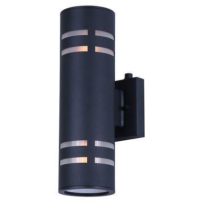 Canarm Braxton 4.25in 2-Light Outdoor Lantern | Black Metal and Frosted Glass | Covered Patio & Entryway | 6 x 4.25 x 13 in | Model IOL710BK
