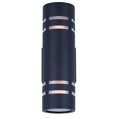 Canarm Braxton 4.25in 2-Light Outdoor Lantern | Black Metal and Frosted Glass | Covered Patio & Entryway | 6 x 4.25 x 13 in | Model IOL710BK