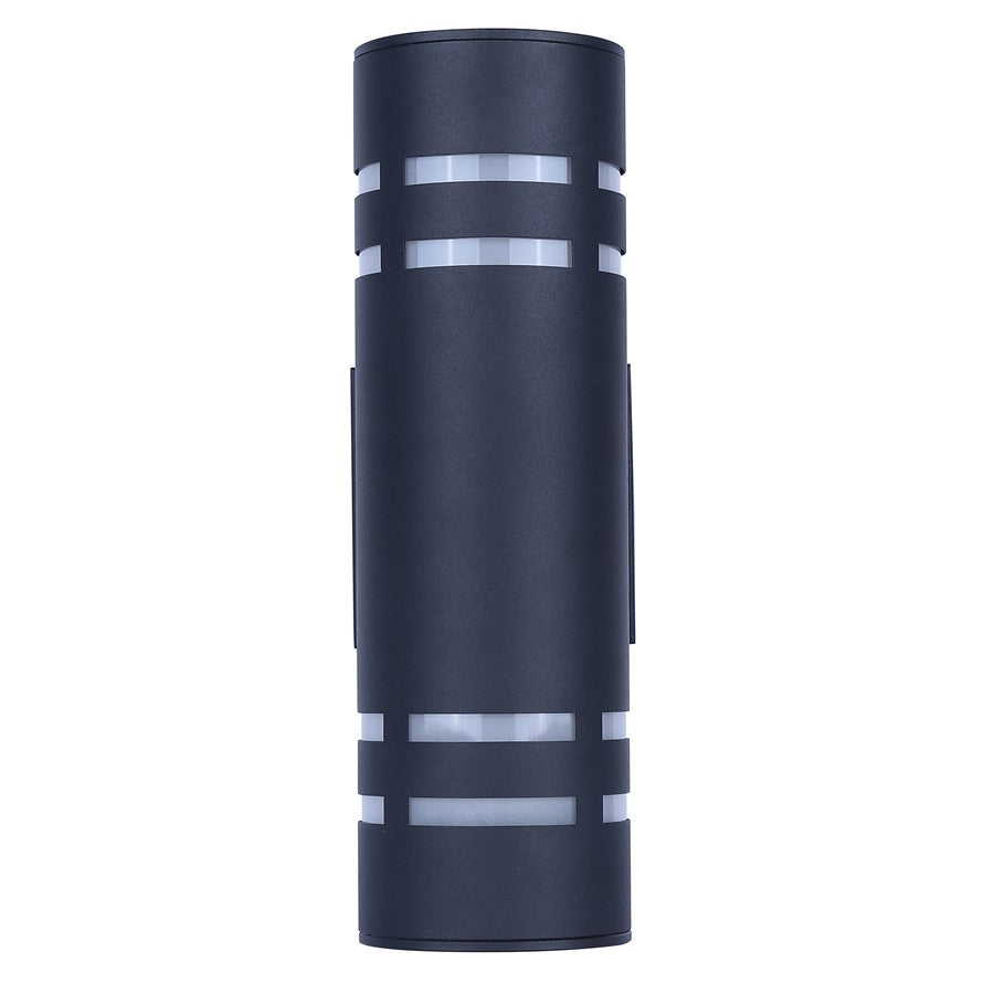 Canarm Braxton 4.25in 2-Light Outdoor Lantern | Black Metal and Frosted Glass | Covered Patio & Entryway | 6 x 4.25 x 13 in | Model IOL710BK
