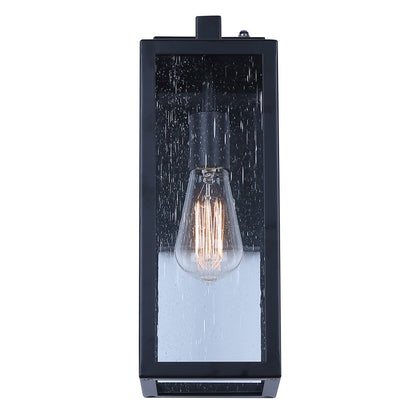 Canarm Alaina 14.88in 1-Light Outdoor Lantern | Classic Black and Seeded Glass | Patio, Porch & Entryway | 7.88 x 5.12 x 14.88 in | Model IOL711BK