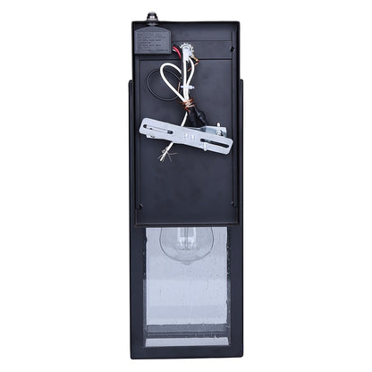 Canarm Alaina 14.88in 1-Light Outdoor Lantern | Classic Black and Seeded Glass | Patio, Porch & Entryway | 7.88 x 5.12 x 14.88 in | Model IOL711BK