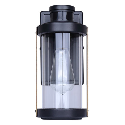 Canarm Maddox 11.25in 1-Light Outdoor Lantern | Rustic Black and Clear Glass | Entryway, Patio & Walkway | 6.5 x 5.25 x 11.25 in | Model IOL713BK