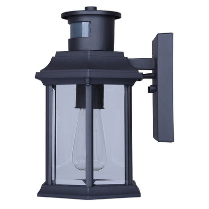 Canarm Kersley 10in 1-Light Outdoor Lantern | Classic Black and Clear Beveled Glass | Entryway, Patio & Garage | 7 x 6.25 x 10 in | Model IOL714BK