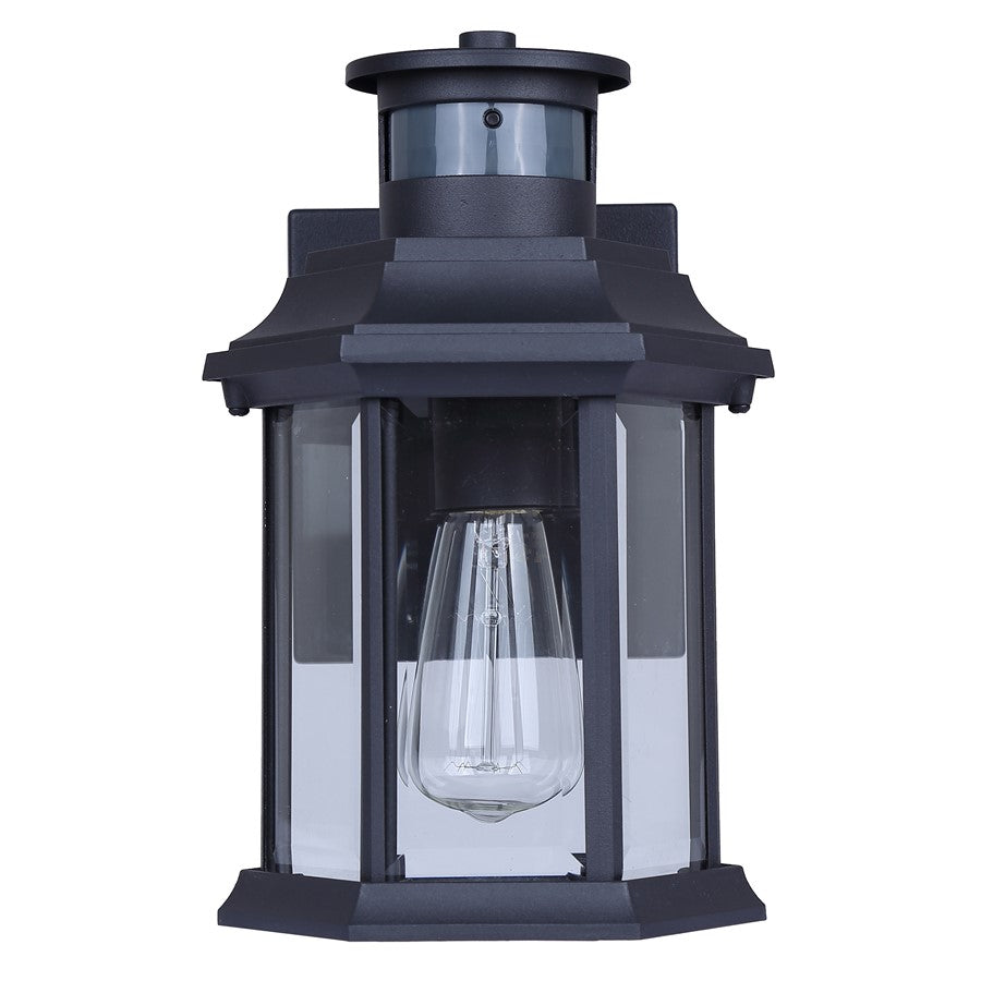 Canarm Kersley 10in 1-Light Outdoor Lantern | Classic Black and Clear Beveled Glass | Entryway, Patio & Garage | 7 x 6.25 x 10 in | Model IOL714BK