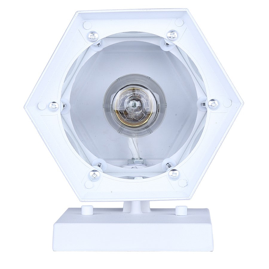 Canarm Kersley 10in 1-Light Outdoor Lantern | Classic White and Clear Beveled Glass | Entryway, Patio & Garage | 7 x 6.25 x 10 in | Model IOL714WH