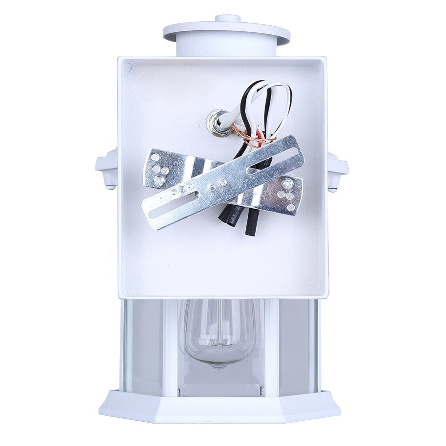 Canarm Kersley 10in 1-Light Outdoor Lantern | Classic White and Clear Beveled Glass | Entryway, Patio & Garage | 7 x 6.25 x 10 in | Model IOL714WH